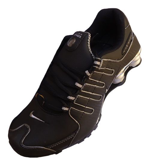 Nike Shox NZ cromado Preto e Prata MOD:023